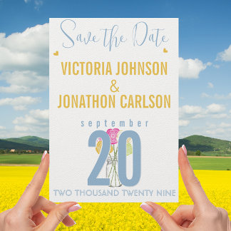 Photo Ranunculus Typography Modern Wedding Invitation