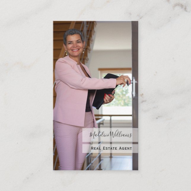 Photo Real Estate Agent Business Card (Front)