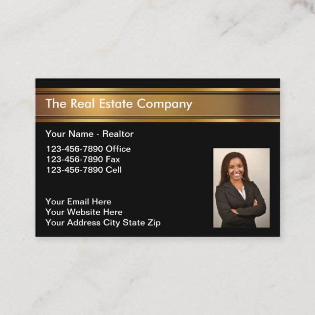 Photo Real Estate Business Cards For a Realtor (Front)