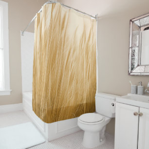 Photo Realistic Pampas Grass Beige Minimal Shower Curtain