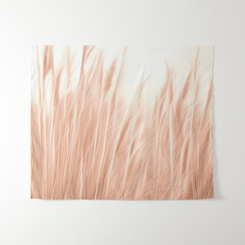 Photo Realistic Pampas Grass Blush Minimal Tapestry