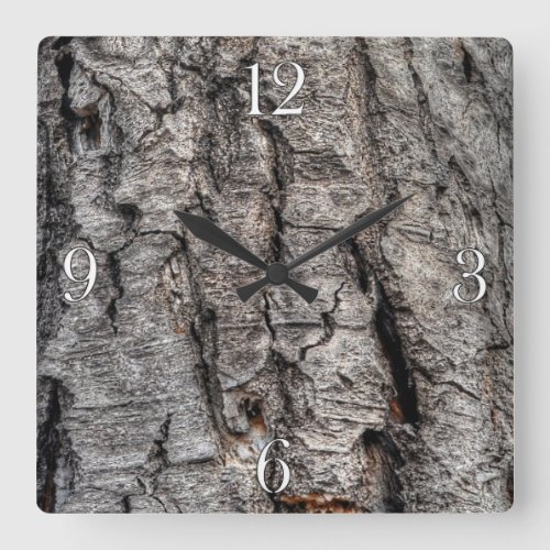 Photo Realistic Rustic Birch Tree Bark effect Square Wall Clock
