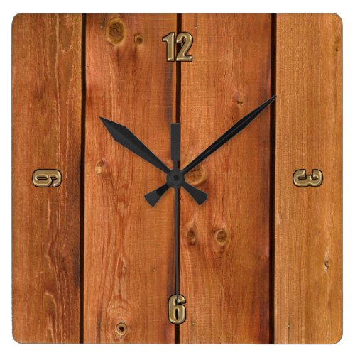 Photo Realistic Rustic, Treated Wood Board Clock
