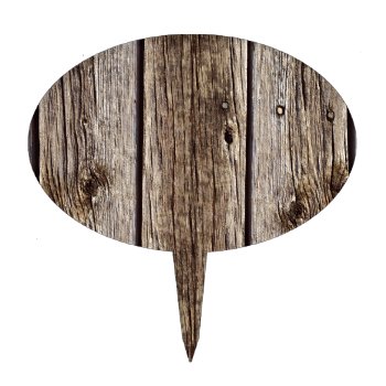 Photo Realistic Rustic  Weathered Wood Board Cake Topper by EarthGifts at Zazzle