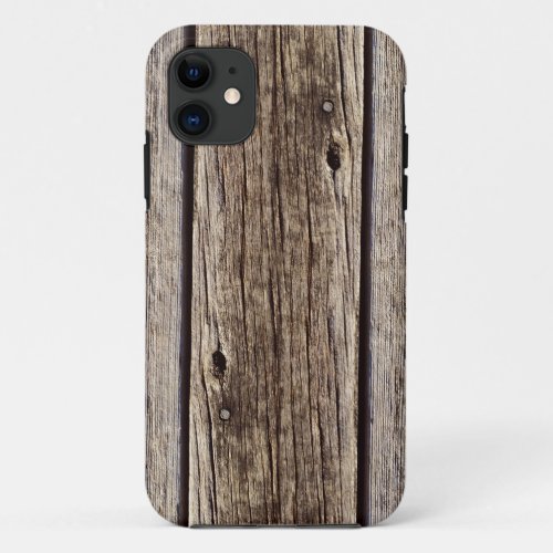 Photo Realistic Rustic Weathered Wood Board iPhone 11 Case