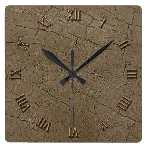 Photo Realistic Rustic, Weathered Wood Board II Square Wall Clocks