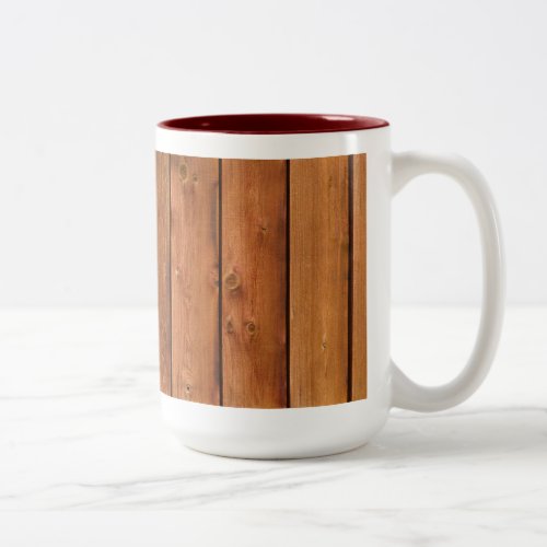 Photo Realistic Rustic Wood WeatherBoard Two_Tone Coffee Mug