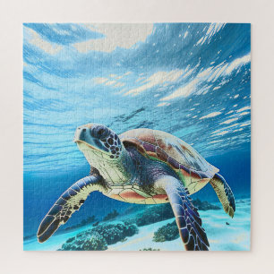 Photo Realistic Sea Turtle Jigsaw Puzzle