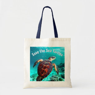 Photo Realistic Sea Turtle   Save The Sea Turtles Tote Bag