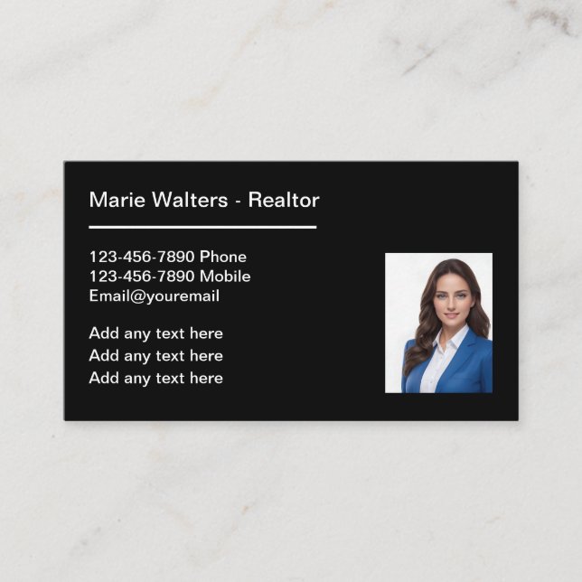 Photo Realtor Professional Business Cards (Front)