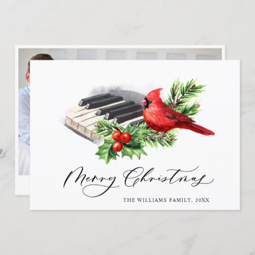 PHOTO Red Cardinal Bird Christmas Greeting Holiday Card