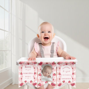 Photo Red Gingham Bows Berry First Bunting Flags