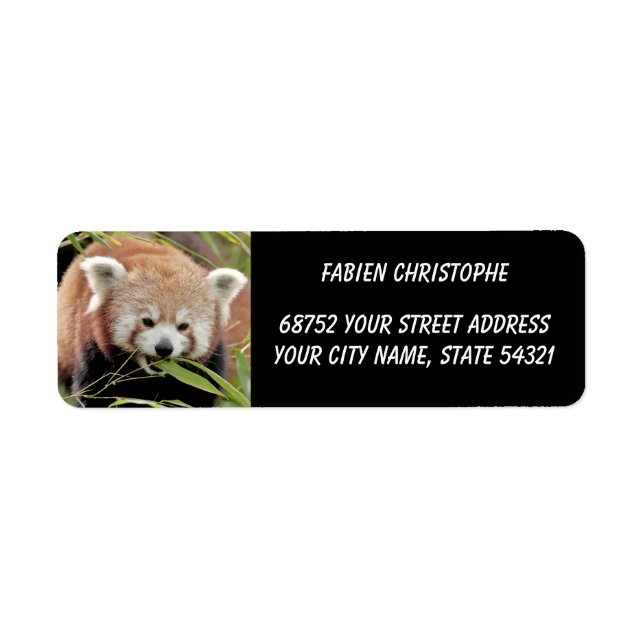 Photo red panda , animals 0530. label (Front)