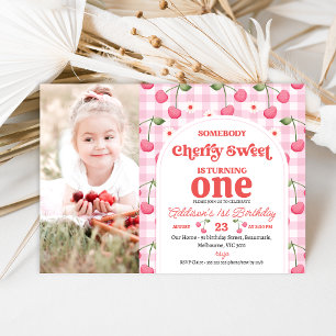 Photo Red Someone Cherry Sweet Birthday Invitation