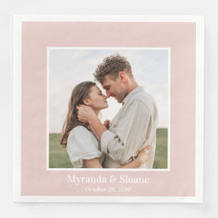 Photo Rehearsal Dinner Blush Pink Paper Dinner Napkins