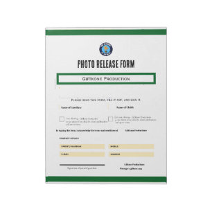 Photo Release Form Notepad