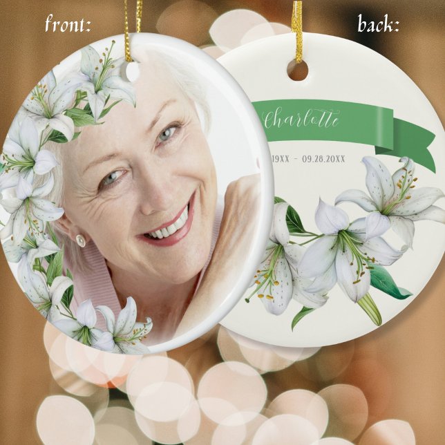 Photo Remembrance Ceramic Ornament (Creator Uploaded)