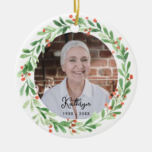 Photo Remembrance Memorial Christmas Ornament 