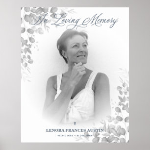 Photo Remembrance Service Dear Ones Black & White  Poster