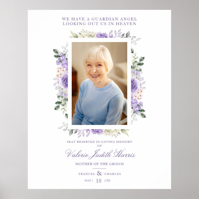 Photo Remembrance Wedding Dear Ones Purple Shades  Poster (Front)