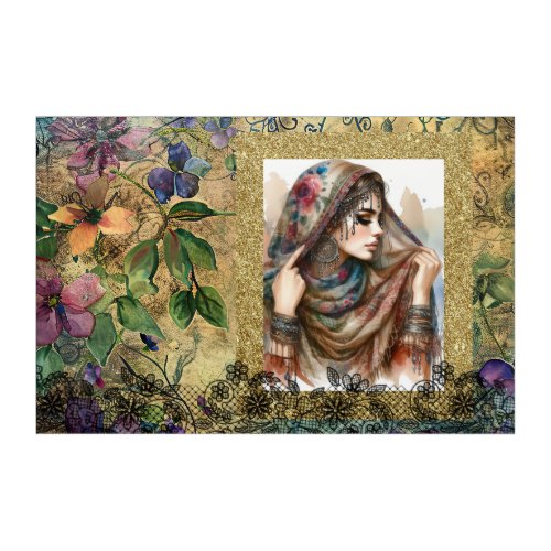 *~* PHOTO replace Boho Gypsy Woman  Acrylic Print