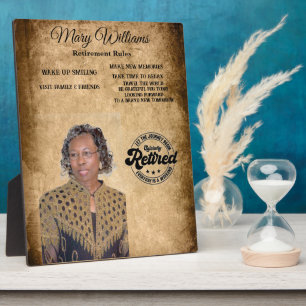 Photo retirement Award Plaque