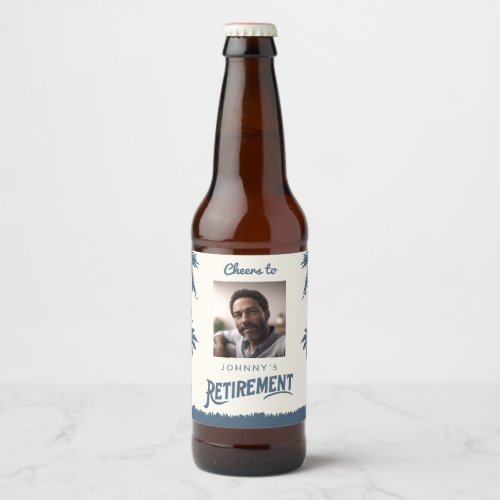 Photo retirement beer bottle label