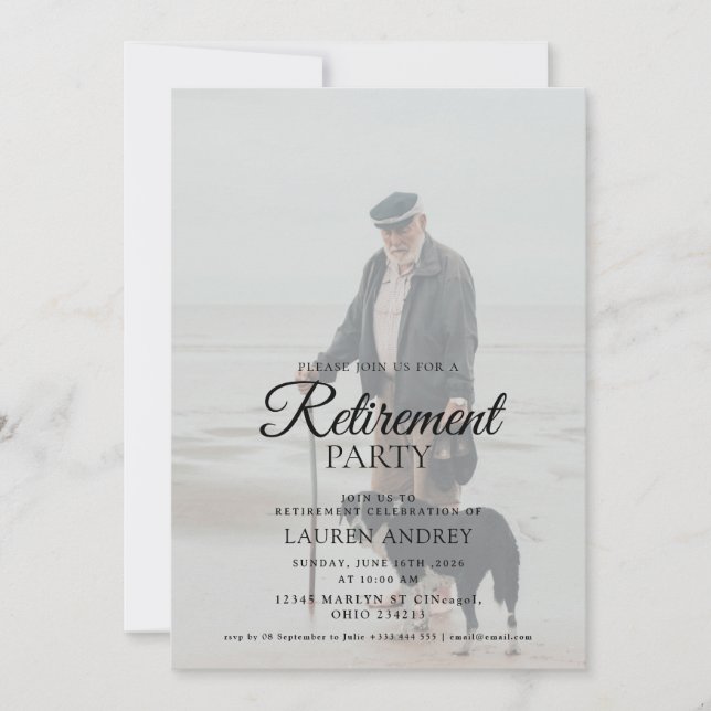 Photo Retirement Celebration Invitation (Front)