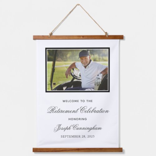 Photo Retirement Party Celebration Welcome Sign Hanging Tapestry