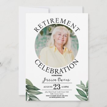 Photo Retirement Womens Celebration Leaves Invitation by WOWWOWMEOW at Zazzle