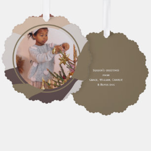 Photo Retro Abstract Personalized Christmas Ornament Card