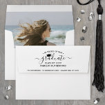 Photo & Return Address Black & White Graduation Envelope<br><div class="desc">Add an elegant touch to graduation announcements and invitations with stylish custom photo-lined return address envelopes. All wording on this template is simple to customize and the picture is easy to remove using the Zazzle design tool. For a different envelope color, simply select the desired color from the options menu...</div>