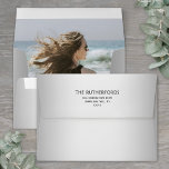Photo & Return Address Chic Typography Gray Ombre Envelope<br><div class="desc">Add a stylish personalized touch to invitations, announcement cards, save the dates and thank you notes with chic custom photo-lined return address envelopes. All wording on this template is simple to customize and the picture is easy to remove using the Zazzle design tool. For a different envelope color, simply select...</div>