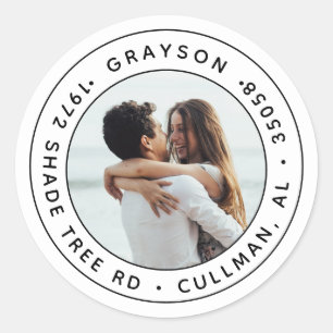 Photo Return Address Label/Seal Classic Round Classic Round Sticker