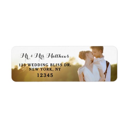 Photo Return Address Labels  Wedding Bliss Design