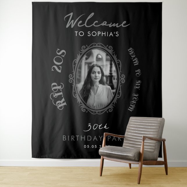 Photo RIP 20s 30th Birthday Party Welcome Backdrop (In Situ)