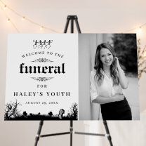 Photo RIP Twenties Skull Goth 30 Funeral Birthday Foam Board