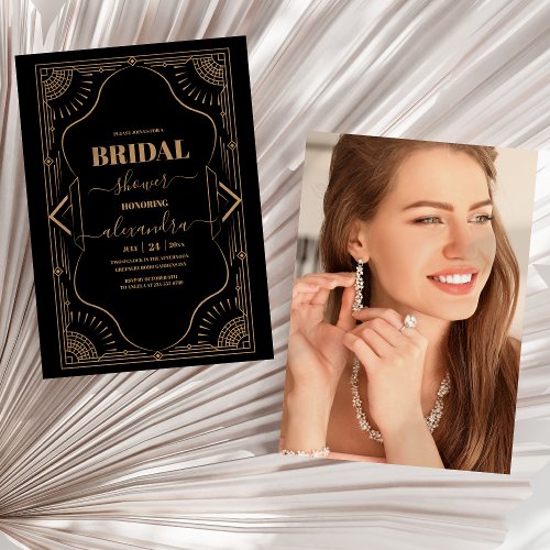 Photo Roaring 20s Gatsby Art Deco  Bridal Shower  Invitation