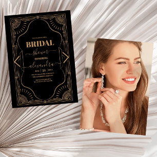 Photo Roaring 20s Gatsby Art Deco Bridal Shower Invitation