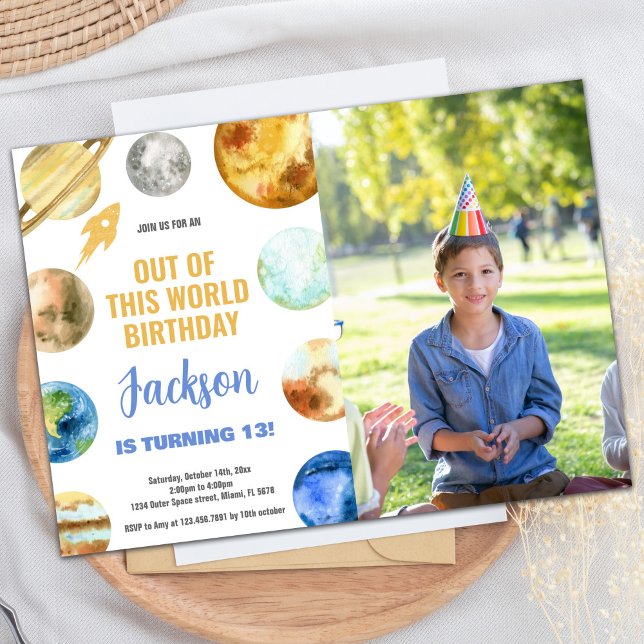 Photo Rocket Outer Space Birthday Invitations (Photo Rocket Outer Space Birthday Invitations)