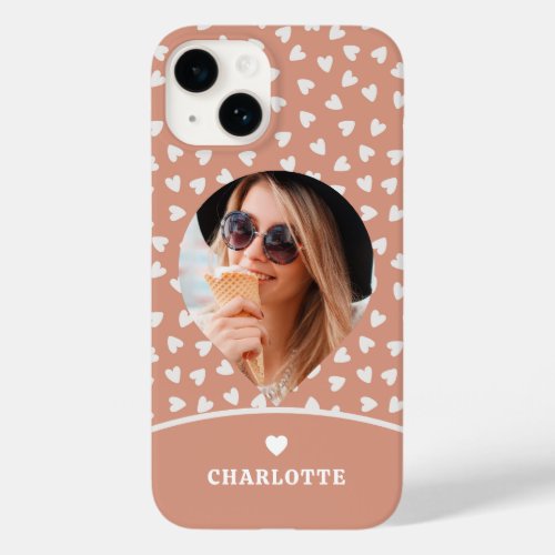 Photo Romantic Love Heart Modern Trendy Girly Case_Mate iPhone 14 Case