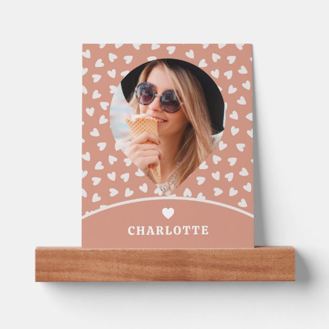 Photo Romantic Love Heart Modern Trendy Girly Picture Ledge (Front)