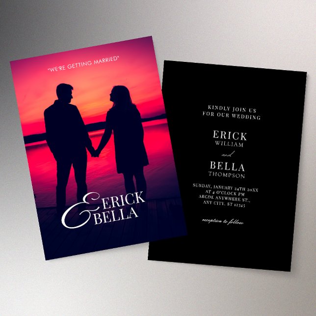 Photo Romantic shilouette wedding  Invitation (Creator Uploaded)
