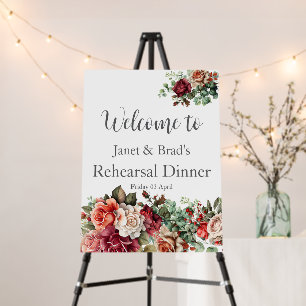 Photo Rose Floral Eucalyptus QR Code Rehearsal Foam Board