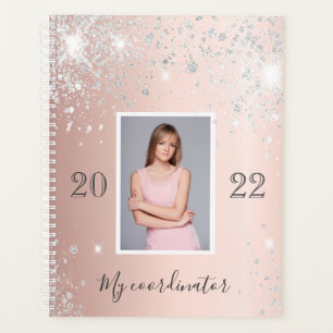 Photo rose gold silver glitter appointment 2025 planner