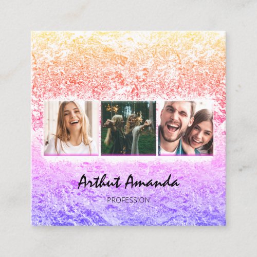 Photo Rose Ombre  Event Planner Custom Logo Pinky Square Business Card
