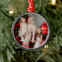 Photo Round Christmas Ornaments, Custom Holiday