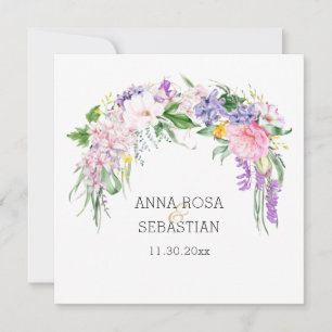 *~* PHOTO RSVP Flowers AR12 QR Wedding Invitation