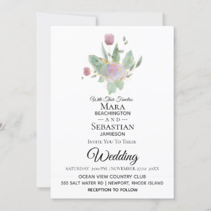 *~* Photo - RSVP - QR ROSE BOUQUET AR12 Wedding Invitation