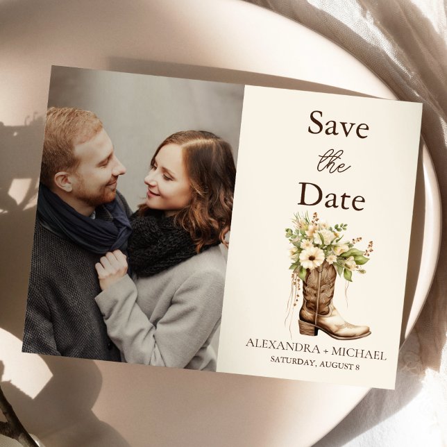 Photo Rustic Botanical Greenery Wedding Save The Date (Creator Uploaded)